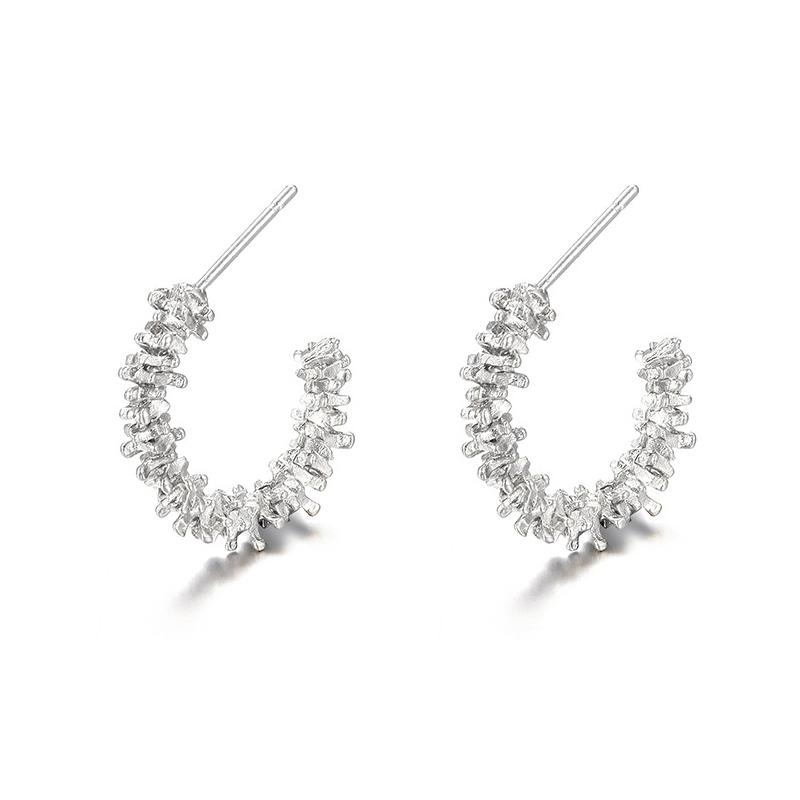 

Retro C-shaped Geometric Earrings for Women Fashion Metal Gold Silver Color Stud Earring Luxury Wedding Trendy Jewelry Party