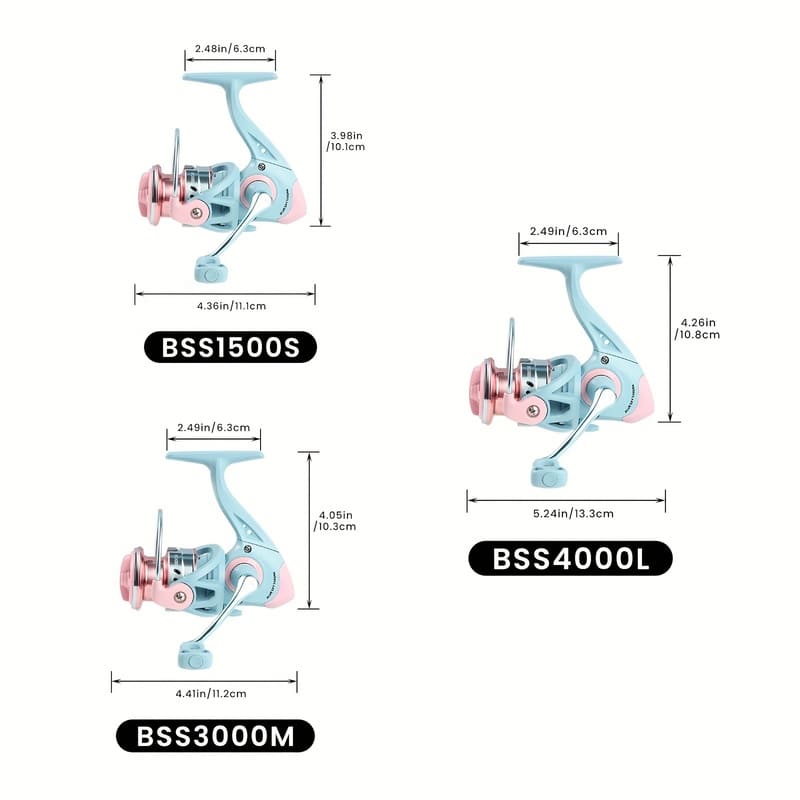 Macaron Color Spinning Fishing Reel Anti-corrosion and Wear-resistant Fishing Reel Suitable for Freshwater and Seawater Long-distance Casting