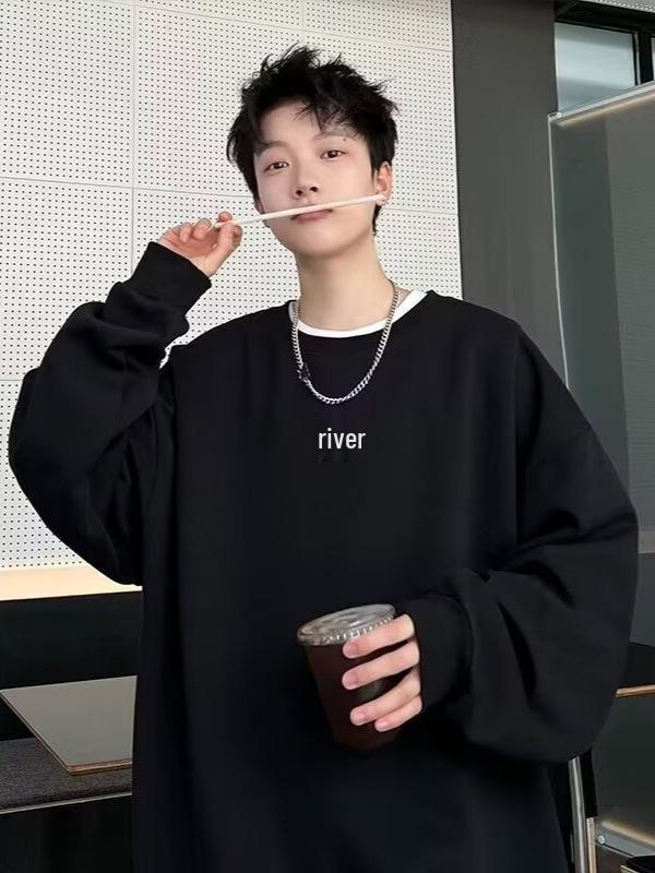 Men's Hong Kong Retro Hoodie - 2025 Autumn/Winter Trend, Loose Fit, Plus Velvet, Oversized Heavyweight Top