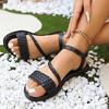Fashion Fashion Womens Shoes 2025 Large Size Beige Heeled Sandals Breathable Luxury Big Black Gladiator Girls Velvet Flat Beach Outside