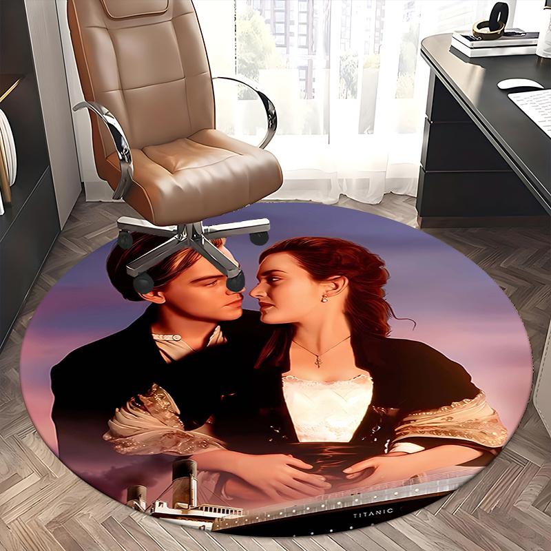Titanic Movie Poster Chair Mat Round Rug Office Carpet, Non Slip, Suitable for Living Rooms, Bedrooms,Decor1205959a