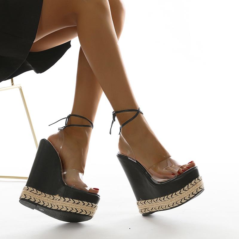 woven platform heels