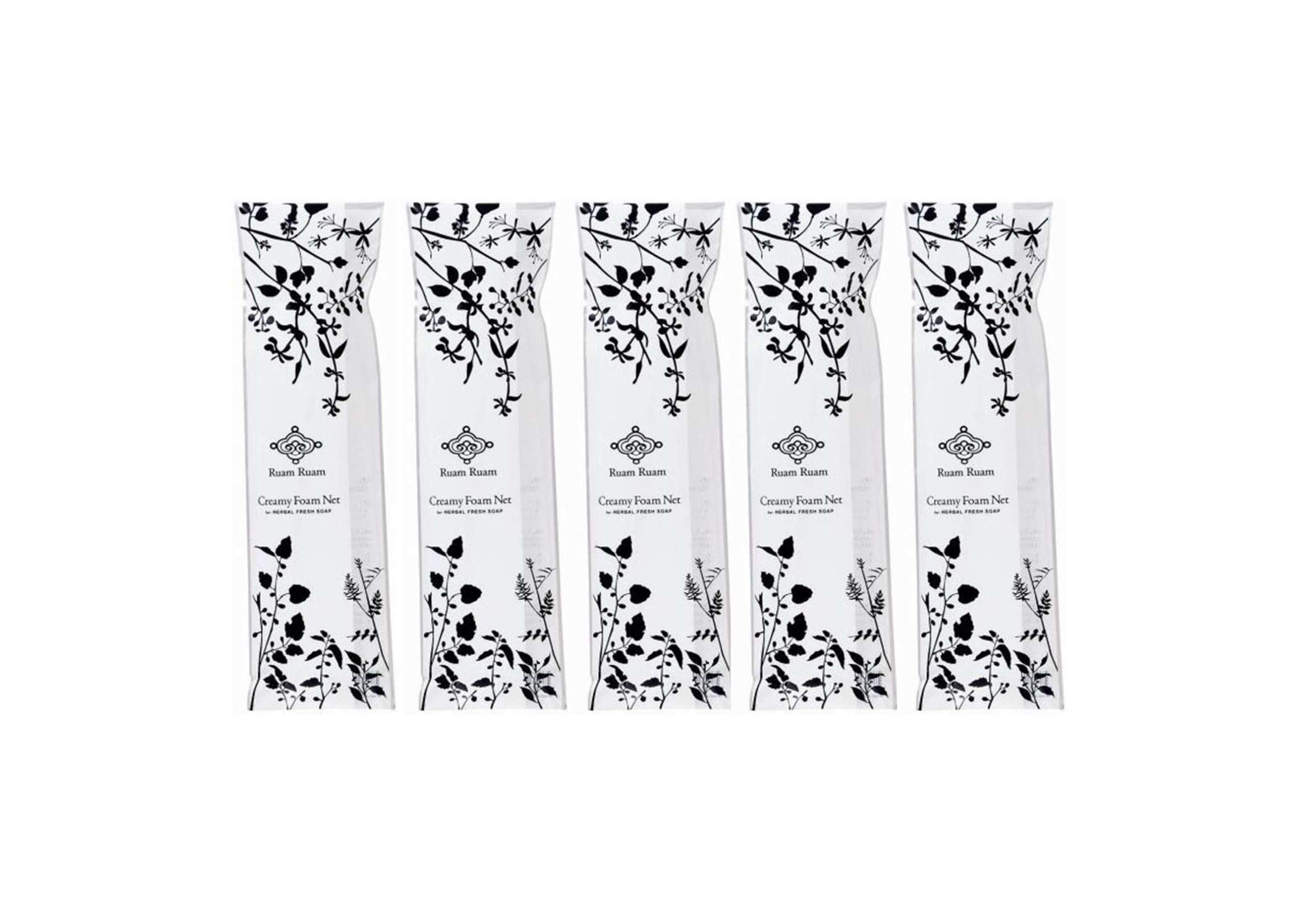 

Ruam Ruam Facial Cleansing Foaming Net Set of 5 Facial Cleansing Net Dense Foam Pore Care Soft and Fluffy Foam Raw Soap Solid Soap Foam Facial