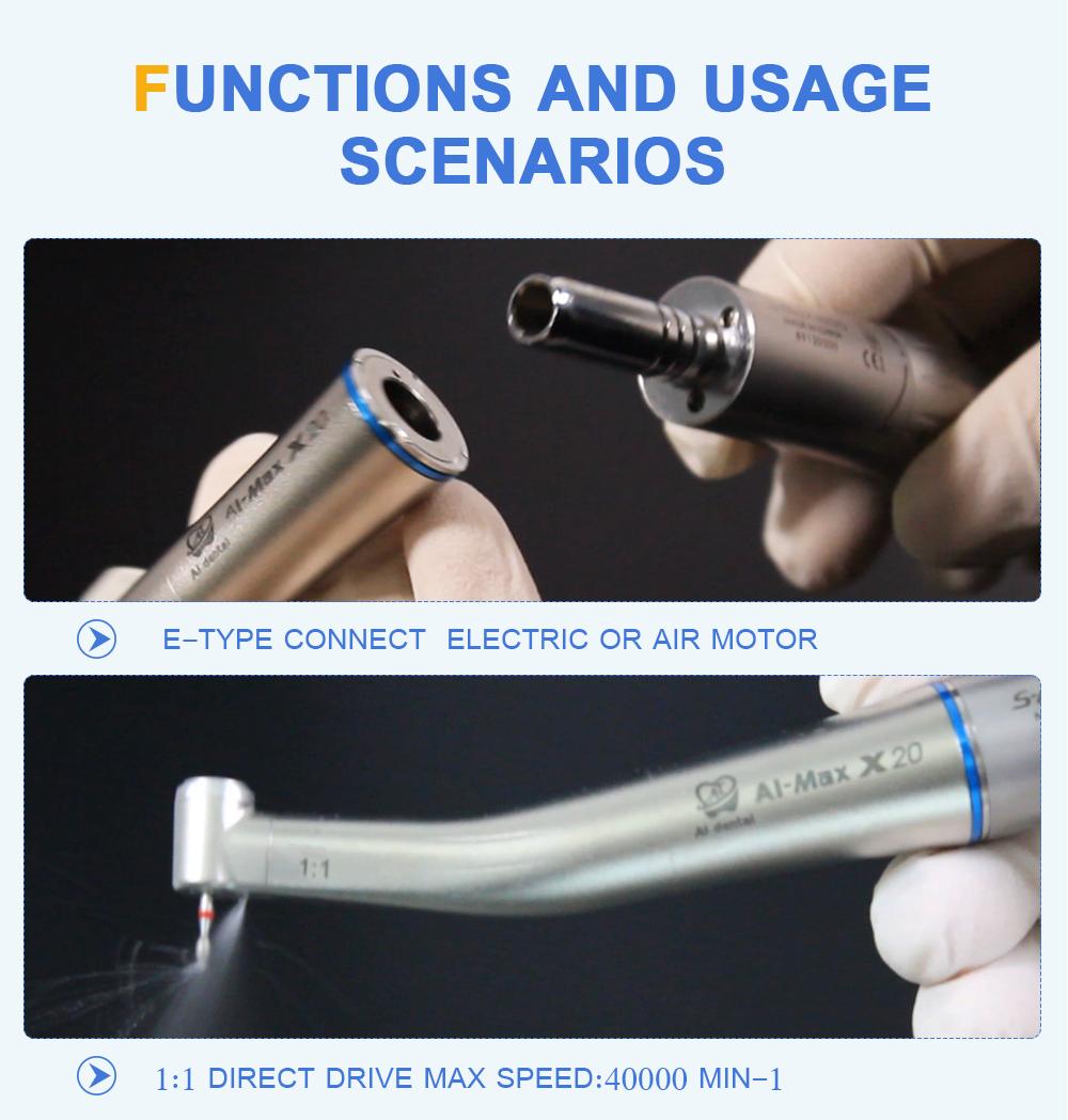 Стоматологический низкоскоростной наконечник AI-X20 1:1 одноразовый водный распылитель — фото 7