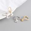 925 Sterling Silver Butterfly Hoop Earrings For Women Cubic Zircon Gold Silver Ear Jewelry Gifts Wholesale S -E1375