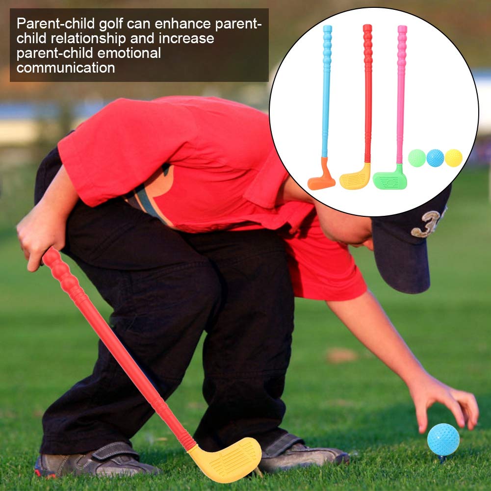 Kids Golf Putter Mini Golf Set Kids Club Toy Golf Putter Training Aids Accessories 3 Pieces Durable Growth Promotion Game Indoor Outdoor Activities