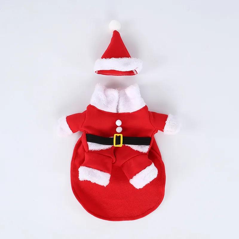 

Funny Pet Clothes Winter Dog Clothing Christmas Dog Apparel Cloak with Hat Cap Warm Dog Costume Puppy Coat Dropship Pet Product M червоний