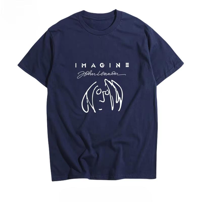

2025 John Lennon T-shirt with The Same Clothes The First Band Rock Short Sleeve Men s Women Cotton Custom Music Summer 4XL