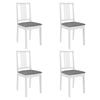 Day and Night - Day and Night Dining Chairs with Cushions 4 Units White Solid Wood