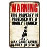 Warning This Property Is Protect By Labradoodle Dog Tin Sign Vintage Farm Decor Art Pet Lover Tin Metal Sign