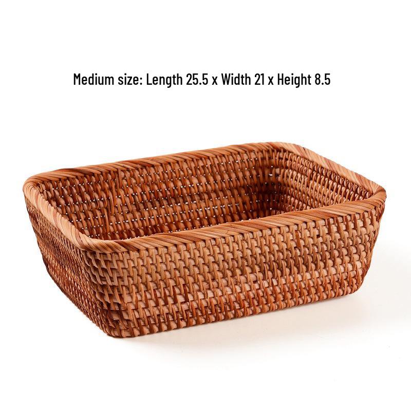 Vietnamese Handmade Woven Autumn Vine Basket for Snacks, Fruit, or Candy - Perfect for Living Room or Coffee Table.