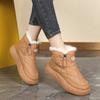 34-42 Winter Women's Large Fashion Plus Velvet Warm Thick Bottom Height Boosting High Top Cotton Shoes Snow Boots Midsole Women's Boots