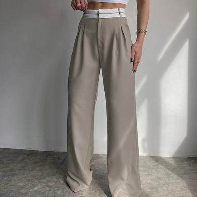 Autumn Women's Solid Colour Fashion Slim Casual Niche Design Drag Suit Pants