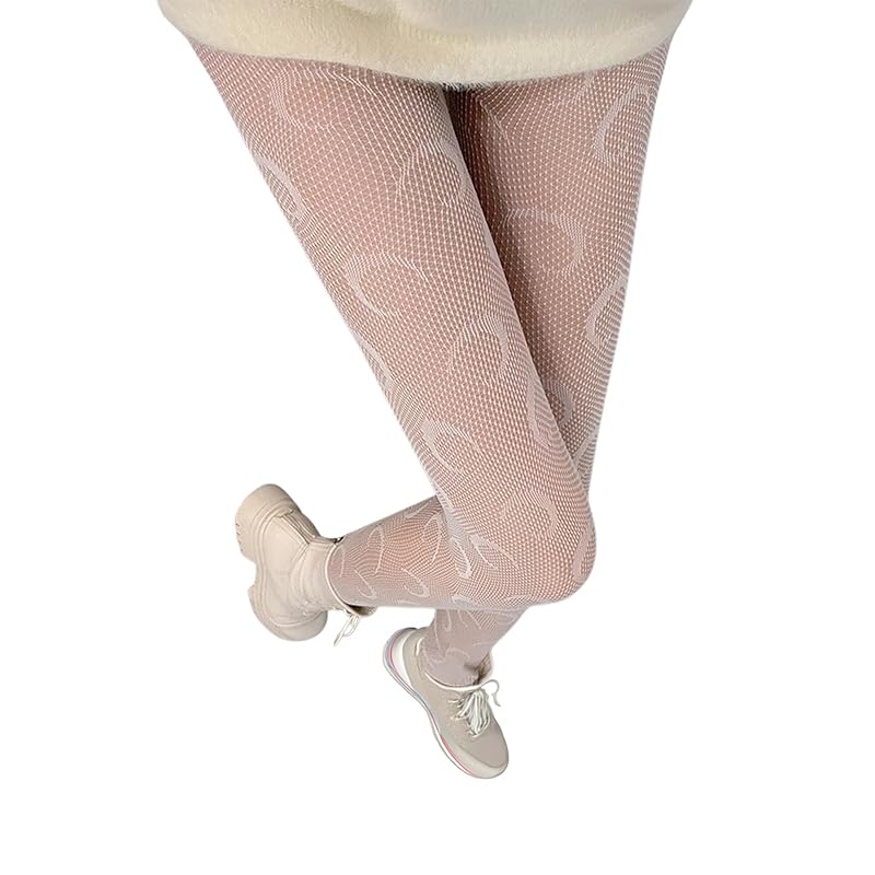 

[TOMOTHY] lace tights white patterned tights stockings pattern fishnet tights white lash line