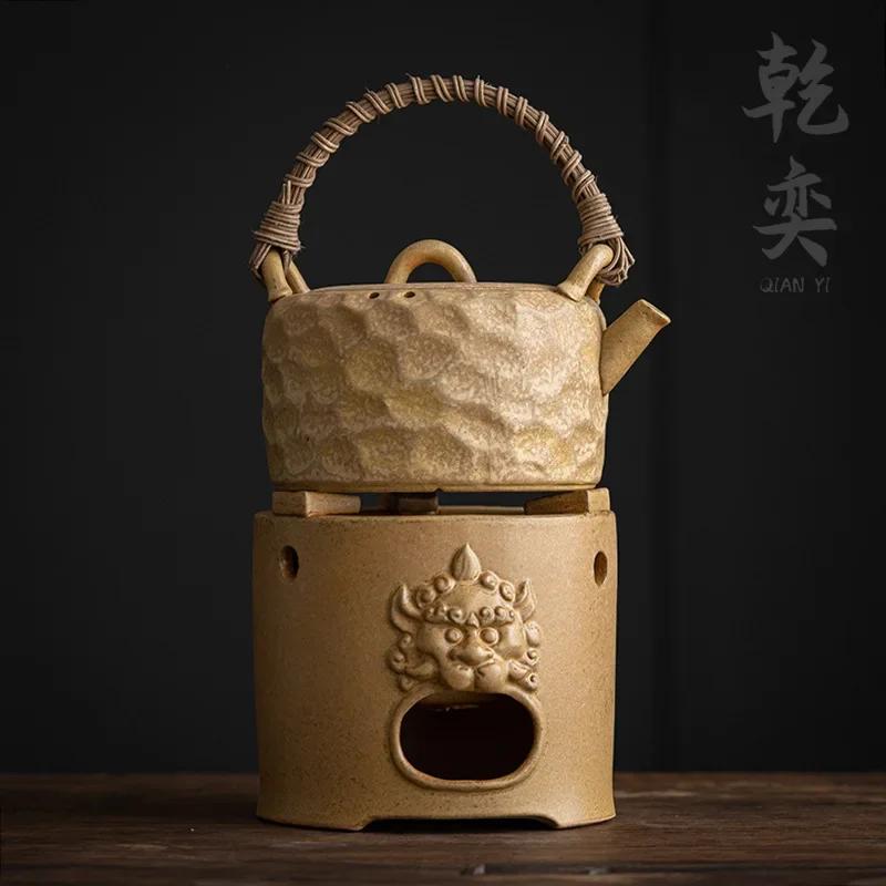 Stoneware Charcoal Stove Tea Brewing Pot Single Japanese Teapot Household Kung Fu Tea Teaware Large Capacity Tea Making Device