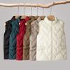 Plus Size Waistcoat Women Autumn Winter Warm Short Cotton Vest Jacket Stand Collar Waistcoat