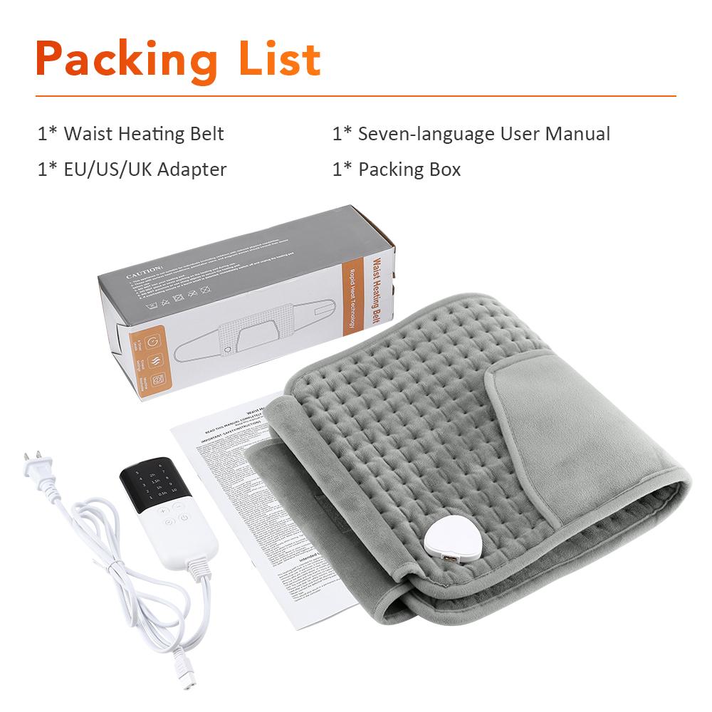 Multifunctional Thermal Electric Heating Pad For 10 Gears Adjustable Home Waist Lumbar Back Pad Belt Protector Brace Band Support Waist Warmth Tool
