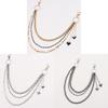 Hip Hop Heart Pendant Metal Belt Chain For Men And Women Casual Fashion Accessory