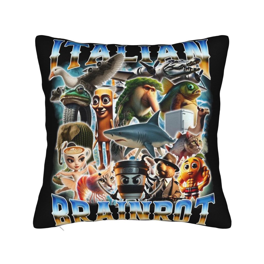 Bombardino Crocodilo Italian Brainrot Pillowcase Printed Cushion Cover Throw Pillow Case Cover Home Wholesale 45*45cm