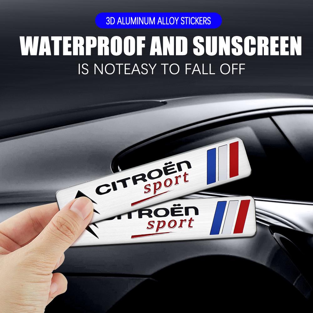 Citroen-Specific 1Pc Aluminum Auto Body Sticker – Trunk Door Decal (Car Styling Accessory, Fits C3-XR, C4, C4L, C5, C5 VTS, C5X