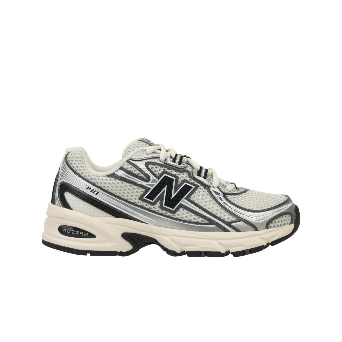 Кроссовки унисекс New Balance 740 Морская соль Черный Серебристый металлик Белый U740BK2 37