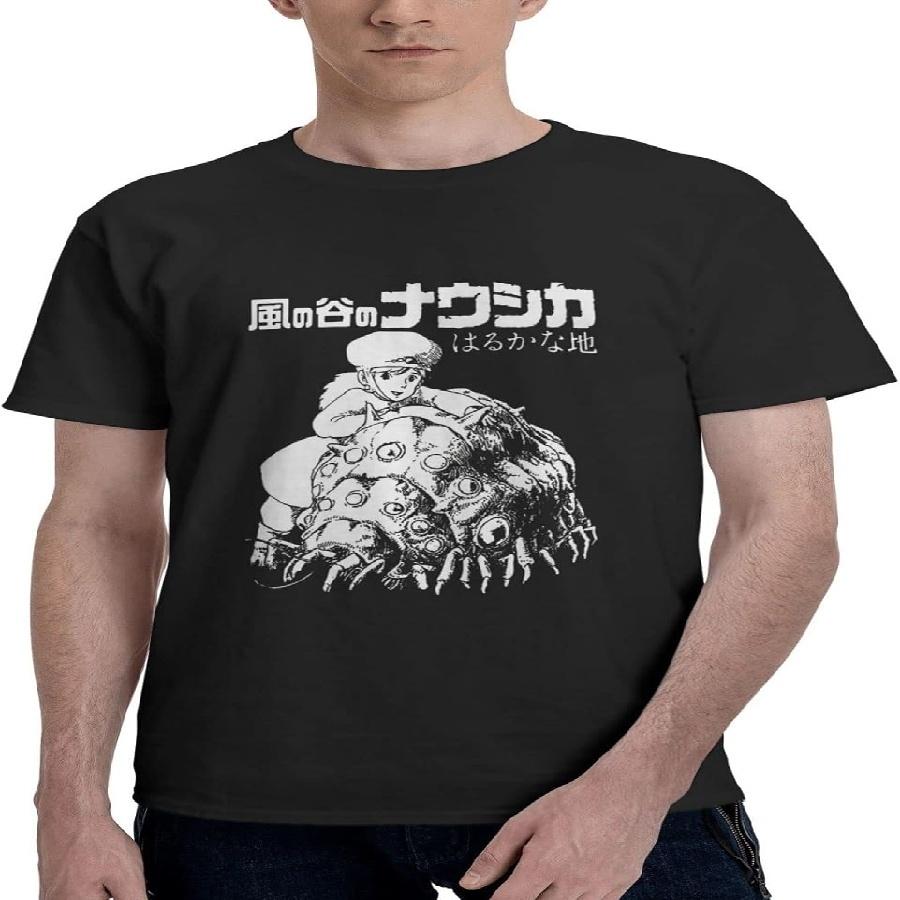 Anime Nausicaa of The Valley of The Wind T Shirt Man s Cotton Round Neckline Tops Summer Casual Short Sleeve Tshirt, Black, Medium XXXXXL чёрный