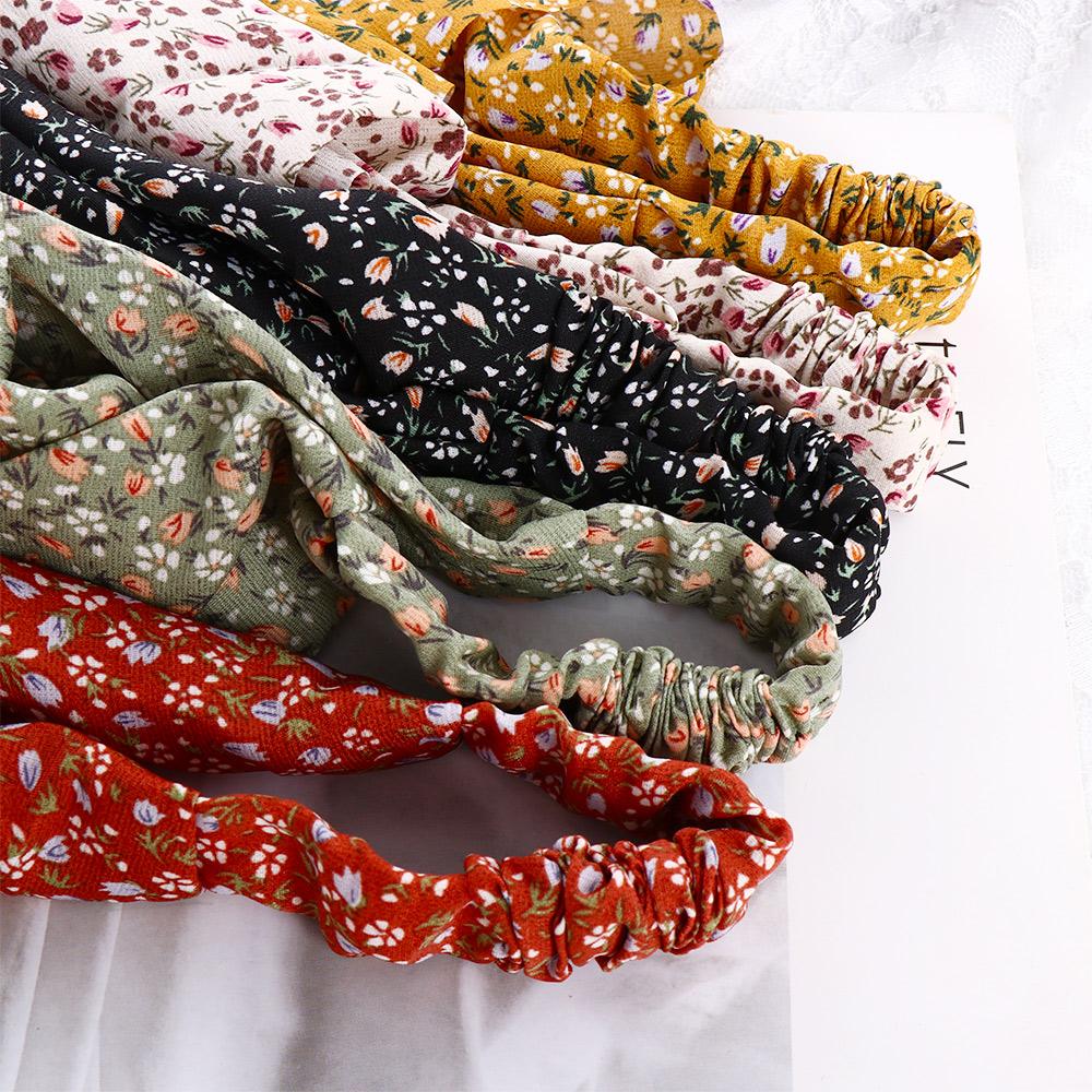 Women Cloth Floral Print Elastic headband Floral Turban Hair accessories Triangle hair headband