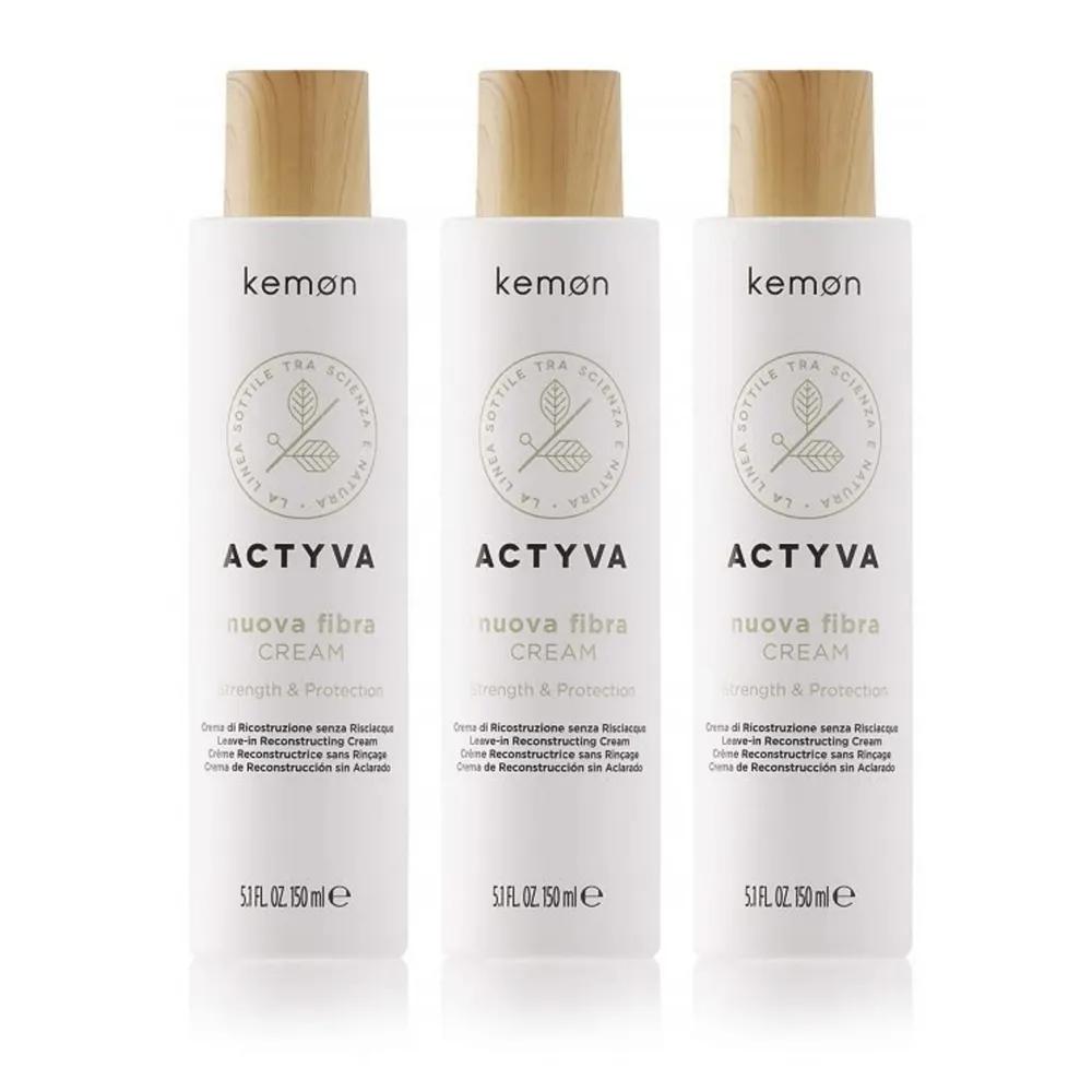 Kemon Activa Nuova Fibra Hair Cream Treatment 150ml, 3 pieces