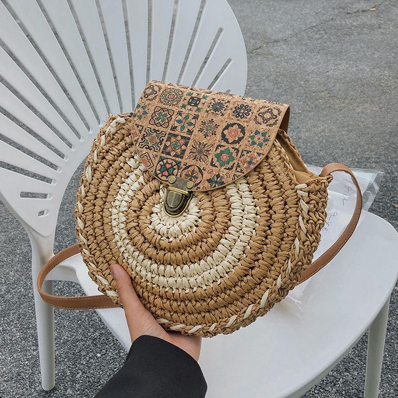 Women Straw Woven Bag Fashion Shoulder Bag Large Capacity Slouchy Tote Handbag Adjustable Strap Braid Chic Hobo Carrying Bag