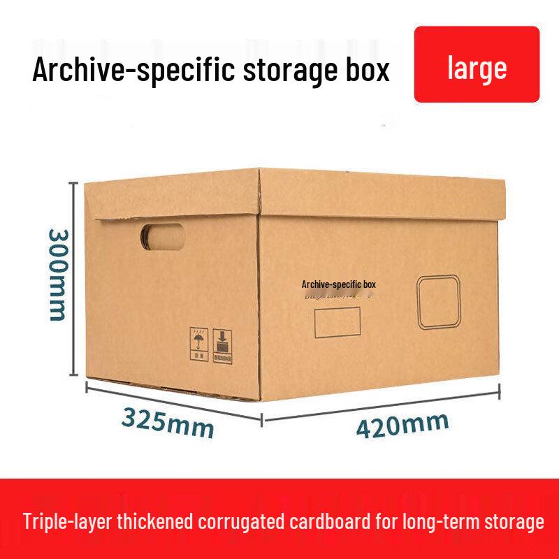 Large Capacity Kraft Paper Archive Box for Office File Storage