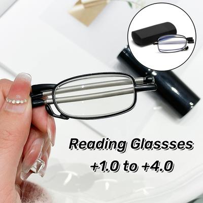 Faltbare tragbare Reißverschlusstasche Lesebrille Neue Antenne Teleskopbeine Blaulichtfilter Alterssichtbrille Ultraleichte Unisex-Brille