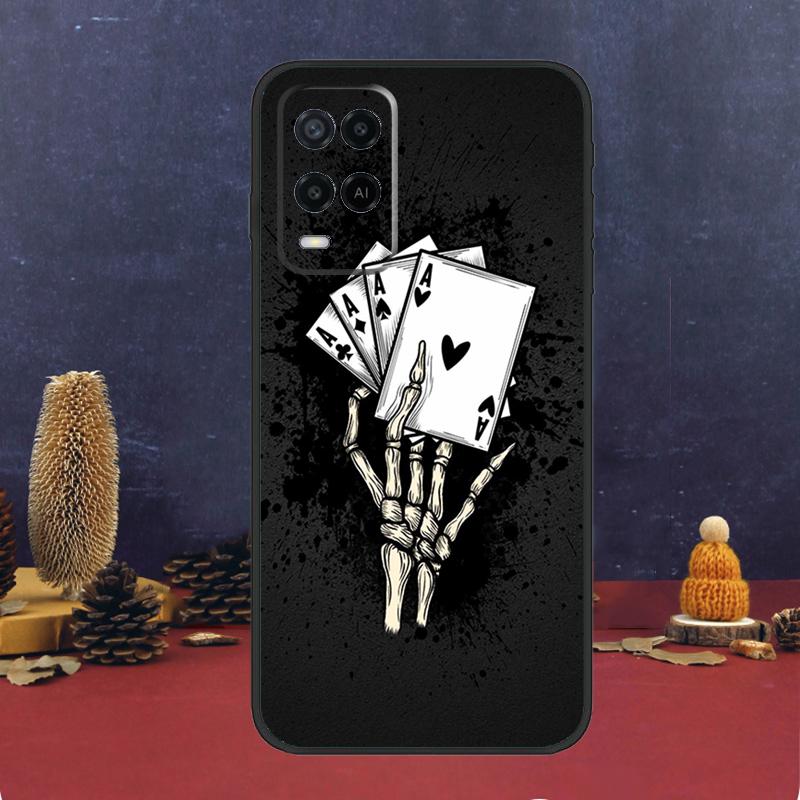 Poker Playing Card Case For Oppo A80 A60 A40 A78 A98 A58 A38 A18 A54 A74 A94 A96 A76 A16 A15 A17 A57 A5 A6 Pro