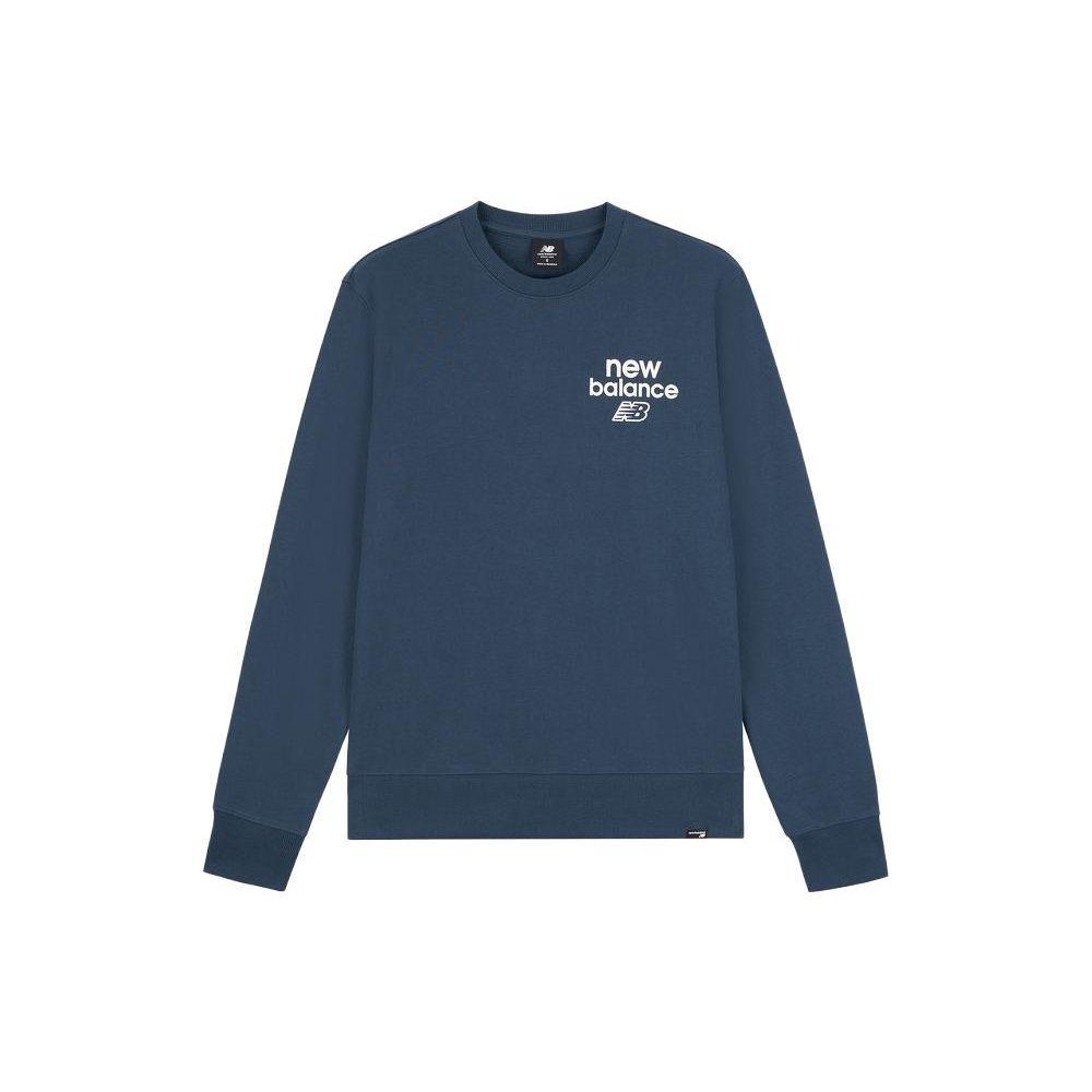 New Balance Sweatshirts Men's Marine Blue Crew Neck Moderate Regular MT33535-NNY