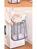Portable Foldable Wall-Mounted Laundry Hamper: Large Capacity Mesh Basket for Bathroom Storage