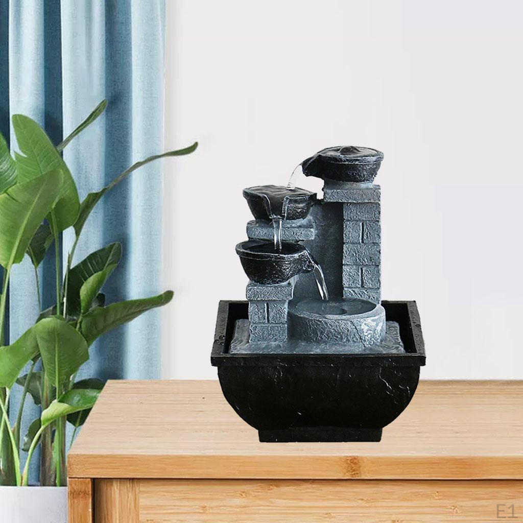 Flowing Water Adornments Handcrafted USA Feature Colorful Drawing Waterfall Fountain