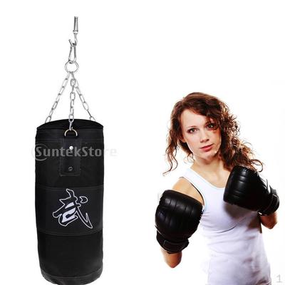 Black Punching Bag 60cm Boxing Fitness Training for Physical Health