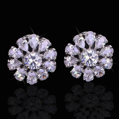 Jewelry, High-End Plum Blossom Earrings, Zircon Stud Earrings, Ear Jewelry Mixed Batch