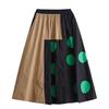 Spring and Autumn Women's Printed Loose Splicing Skirt