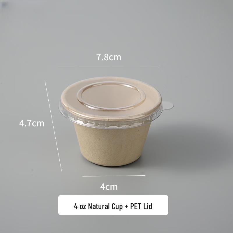 Yuzhuxun 4oz Biodegradable Pulp Dipping Sauce Cups with Lids
