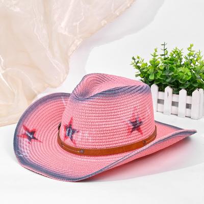 Westlicher Cowboyhut Vintage Jazzhut Hohlstrohhut Modehut
