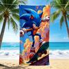 1Pc Sonic Skateboard Adventure Beach Towel Quick Dry Multiuse For Beach Pool Gym Yoga Home Travel Christmas Halloween Xmas Gift N1201