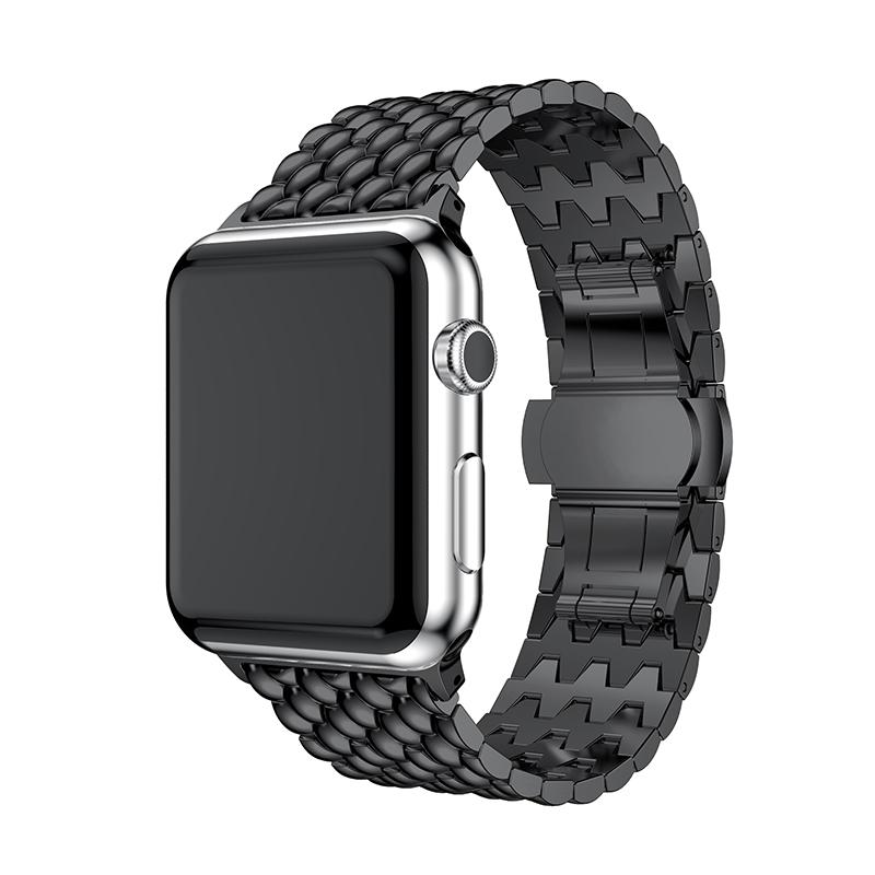 

For Apple Watch Series 10 42mm/9 8 7 41mm/SE (2023) SE (2022) SE 6 5 4 40mm/3 2 1 38mm 316L Smart Watch Band Strap with Butterfly Buckle Silver Color