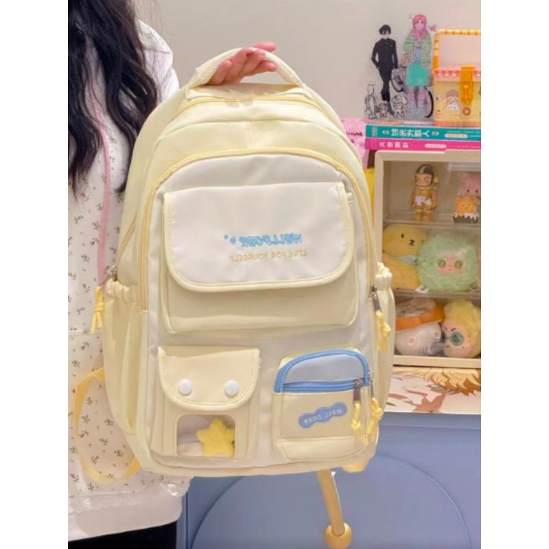 New college style student schoolbag large capacity candy color fresh high value travel lightweight versatile backpack