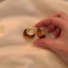 Women's Fashion Hoop Earrings  Vintage Amber-Colored Easy Light Luxury Premium Earrings - Temperament Ear Jewelry