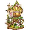 Moin Moin Dollhouse Miniature DIY Kit Set for Complete In 4 Hours Instructions Fairy Tale Forest Treehouse Picture Book with and 3D Wooden Puzzle