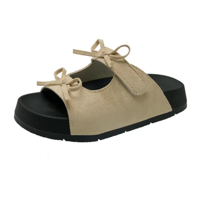 Fashion Bow Women Flats Slippers Elegant Slides Woman Shoes 2025 New Trend Summer Fashion Flip Flops Designer Walking Cozy Mujer Zapatos