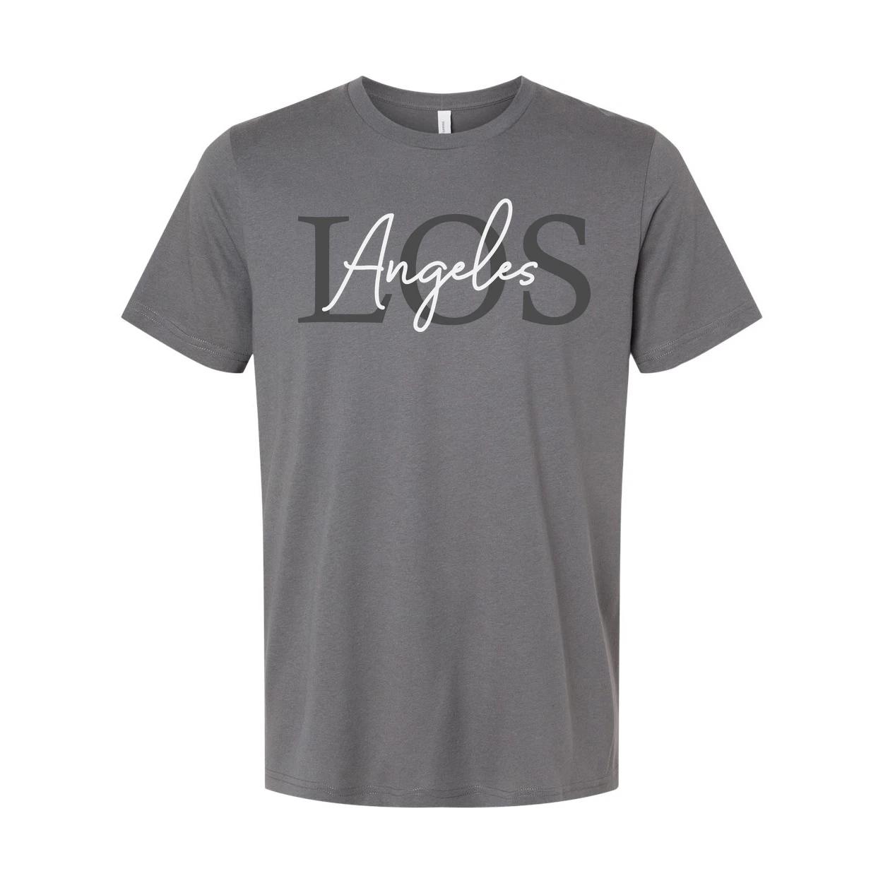 

Los Angeles Graphic Unisex T Shirt Short Sleeve Casual Tee With City Name Overla 3XL