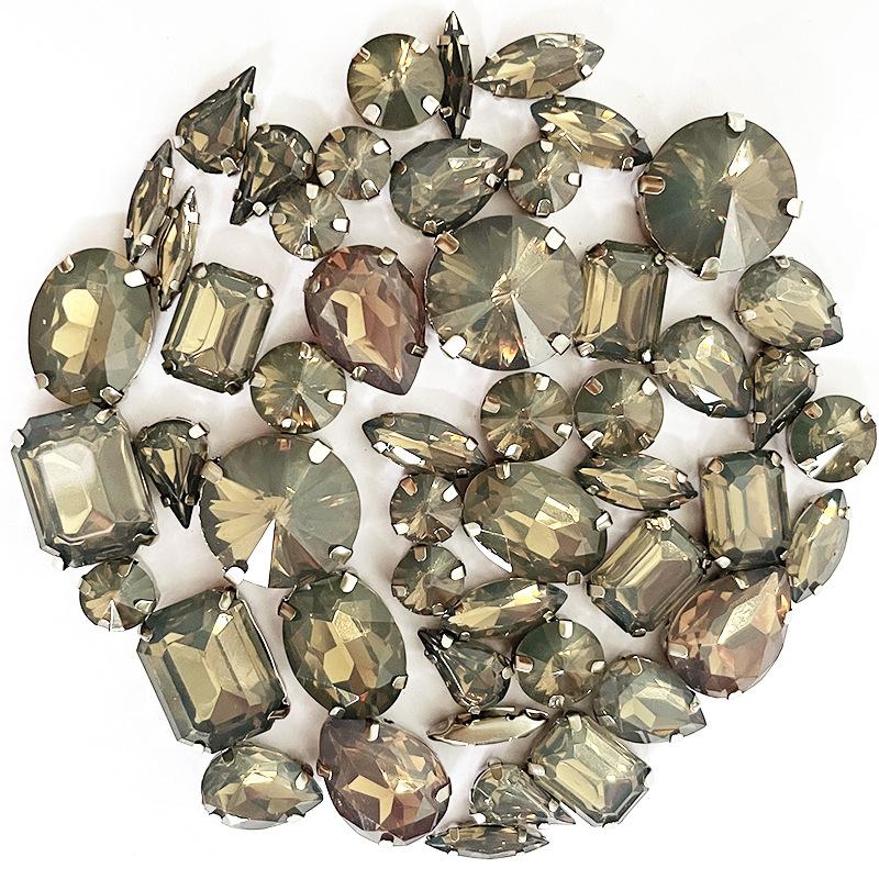 Tree Lipoprotein Mocha Hand Sewing Drill Mixed Shaped Claw Drill with Holes DIY Clothing Accessories Jewelry Accessories Rhinestone Sew On Beads