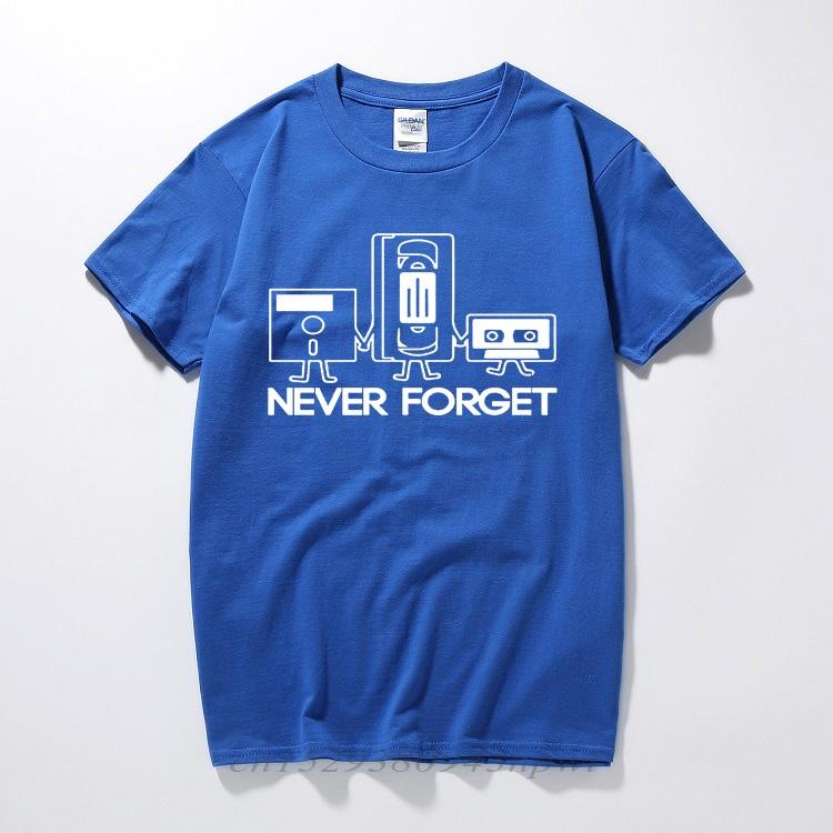 Fashion New Tshirts Men Short Sleeve Never Forget Floppy Disc VHS Cassette Tech Geek Print T Shirts Male Undershirts Tshirts