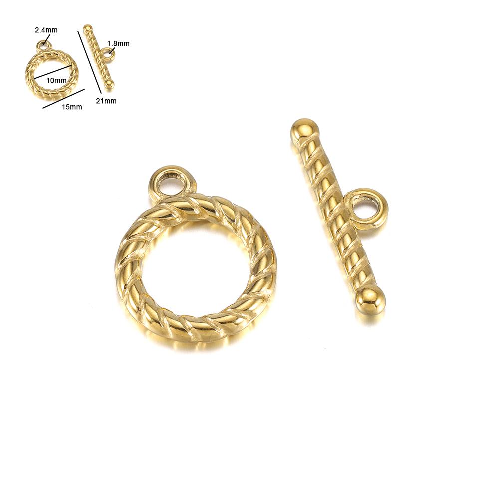 3-6 Sets Gold Color Stainless Steel Fastener Bracelet Toggle Clasp Buckle Connector For Jewelry Making OT Clasps Diy Accessories